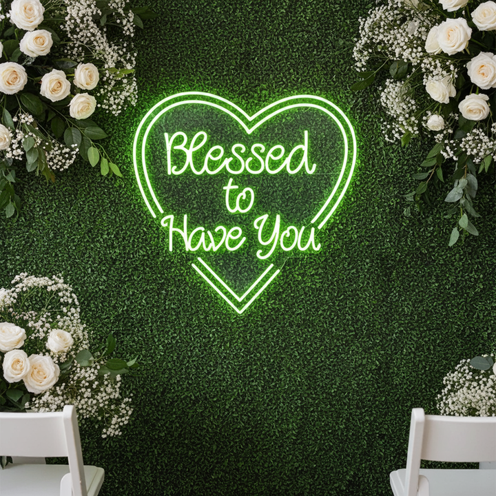 Elegant wedding backdrop neon sign Blessed To Have You Neon.Shop