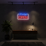 Bright Always Open 24/7 Neon Sign from Neon.Shop