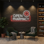 Bright Pharmacy Open LED neon Sign  by Neon.Shop for attracting customers anytime