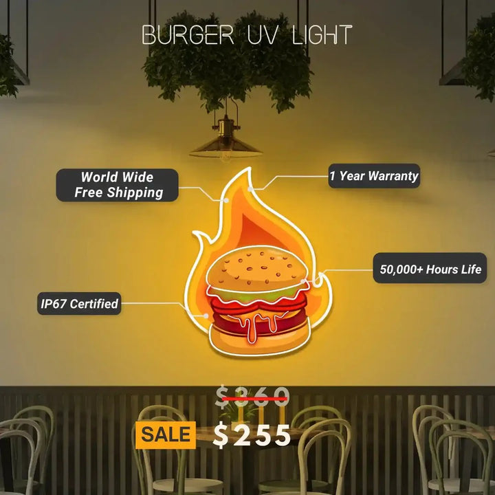 Burger UV Light | Sizzle Up Your Space
