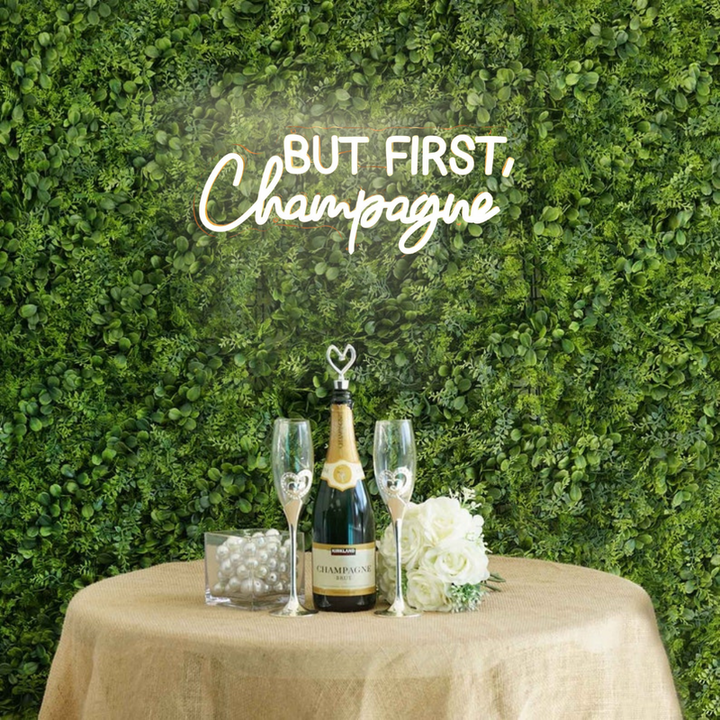 But First Champagne LED neon sign for wedding decor Neon.Shop