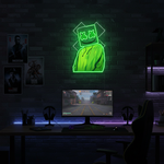 X Mask Cartoon UV Art LED Neon Sign glowing with colorful UV art, playful LED wall décor by Neon.Shop