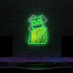 X Mask Cartoon UV Art LED Neon Sign glowing with colorful UV art, playful LED wall décor by Neon.Shop