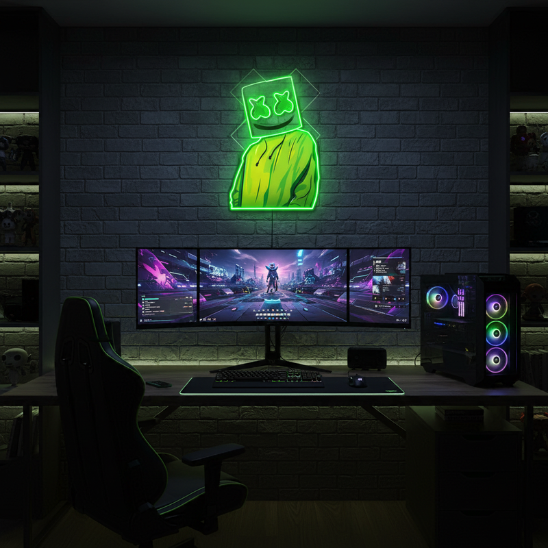 X Mask Cartoon UV Art LED Neon Sign