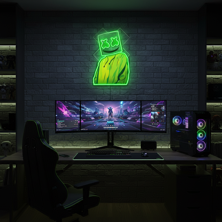 X Mask Cartoon UV Art LED Neon Sign