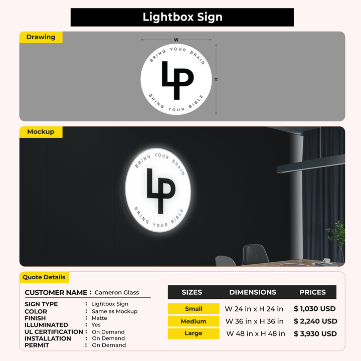 Custom Signs For Cameron Glass