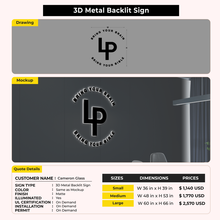 Custom Signs For Cameron Glass