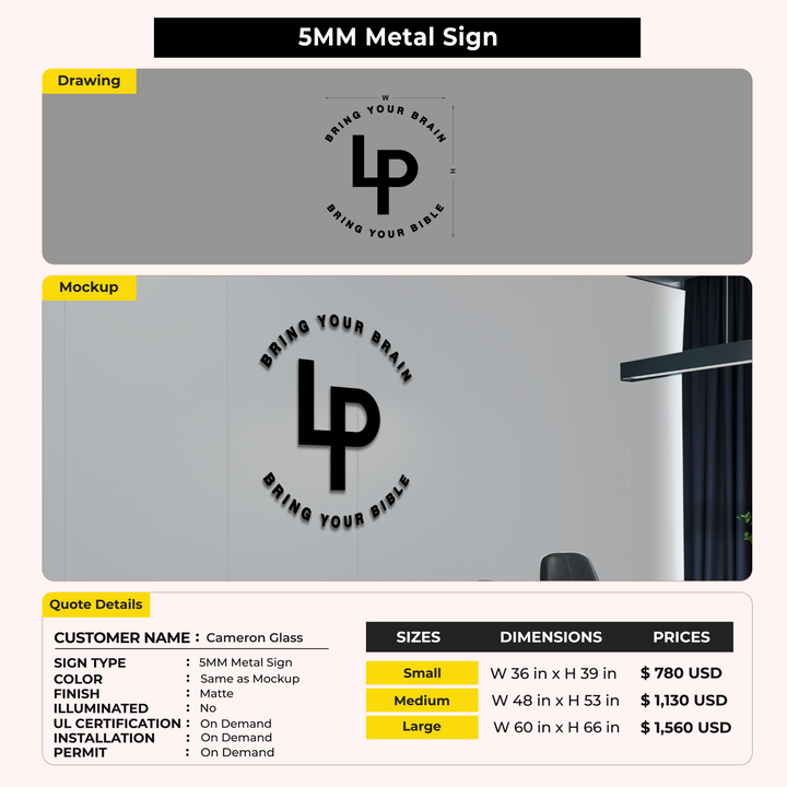 Custom Signs For Cameron Glass