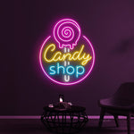 Candy Shop Business Neon Sign by Neon.Shop adding a playful glow to a boutique storefront