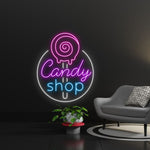 Candy Shop Business Neon Sign by Neon.Shop adding a playful glow to a boutique storefront