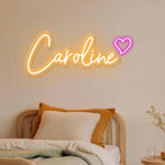 Caroline Name LED Neon Sign in customizable LED tubing, wall-mounted personalized name light by Neon.Shop for home décor, events, and gifting.