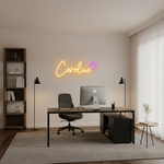 Caroline Name LED Neon Sign in customizable LED tubing, wall-mounted personalized name light by Neon.Shop for home décor, events, and gifting.