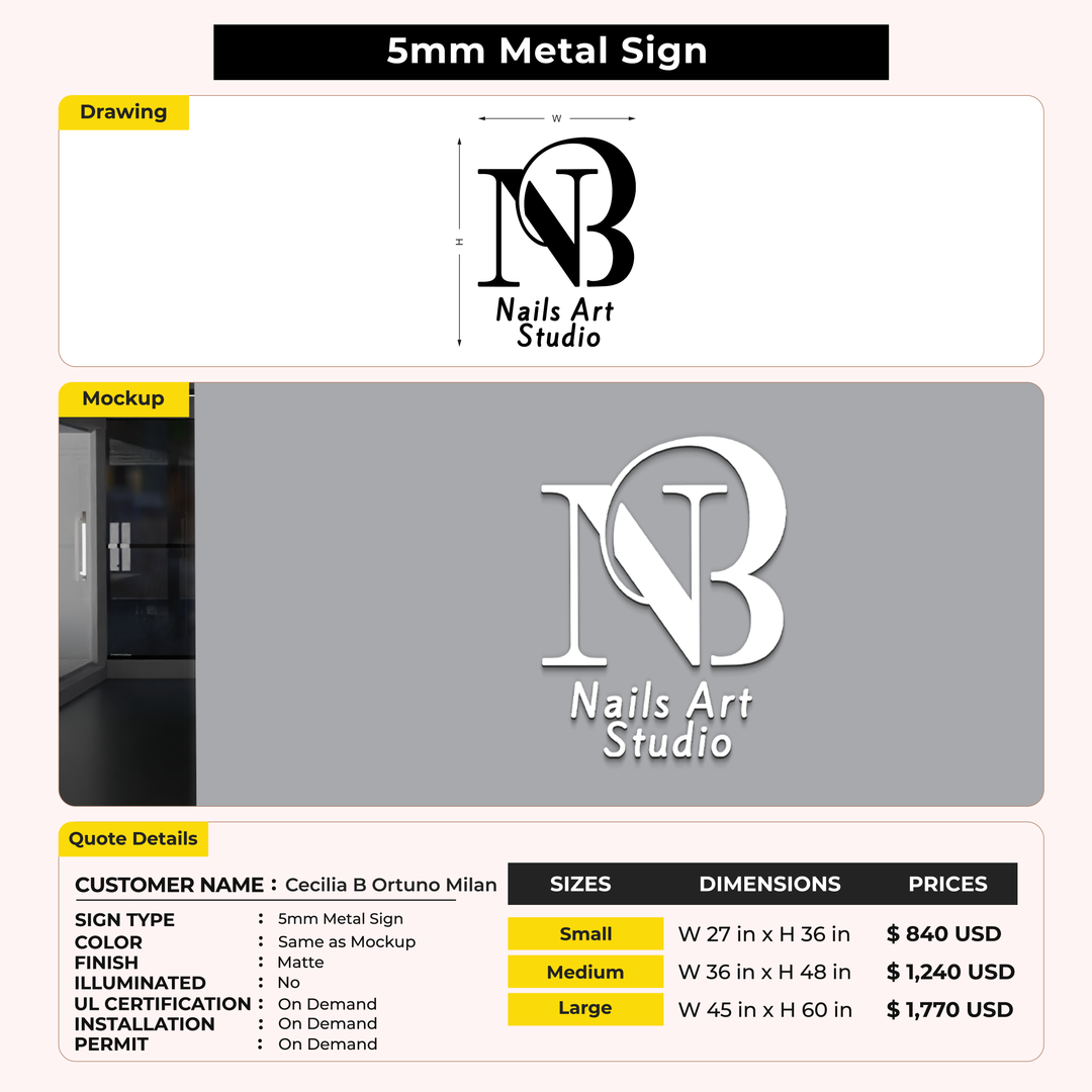 Custom Sign For Cecilia B Ortuno Milan