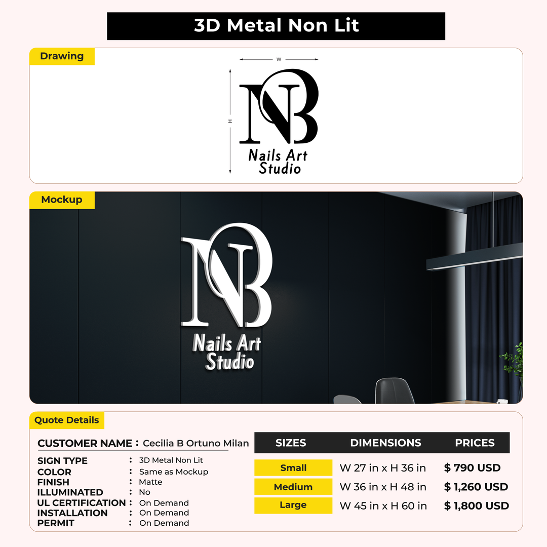 Custom Sign For Cecilia B Ortuno Milan