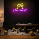 Cheers To 2026 glowing LED neon light for home and party décor by Neon.Shop