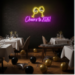 Cheers To 2026 glowing LED neon light for home and party décor by Neon.Shop