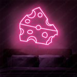 Cheese LED neon sign by Neon.Shop glowing on a wall as fun food-themed neon décor