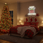 Chimney Merry Christmas Neon Sign by Neon.Shop featuring glowing chimney design with festive lettering for holiday décor.