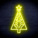Triangle Tree with a Star Merry Christmas Neon Sign minimalist triangular Christmas tree with a glowing star on top by Neon.Shop