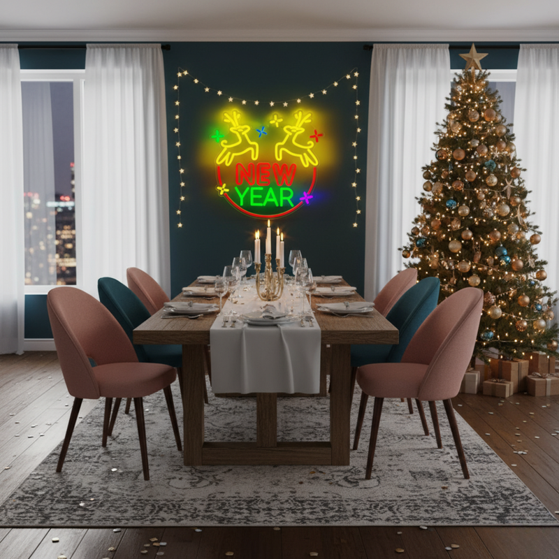 Christmas Deer New Year Neon sign