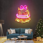 Christmas Gift Basket Merry Christmas Neon Sign by Neon.Shop glowing brightly with festive holiday details.