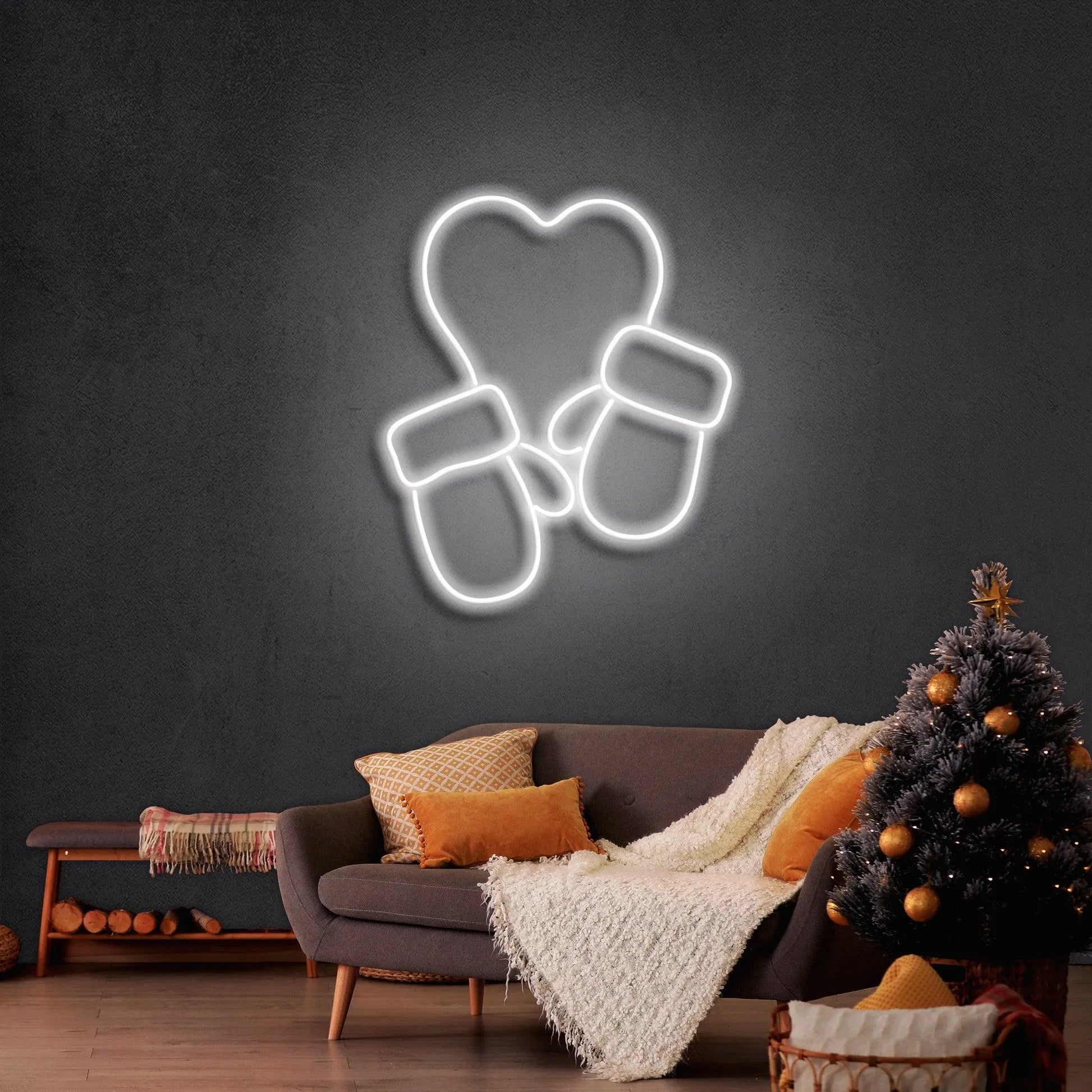 Christmas Gloves Merry Christmas Neon Sign by Neon.Shop glowing in festive LED colors for warm holiday décor.
