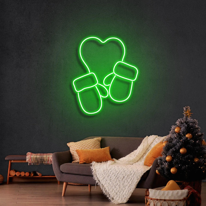 Christmas Gloves Merry Christmas Neon Sign by manhattanneons.com - Add festive flair with this Christmas gloves neon sign.