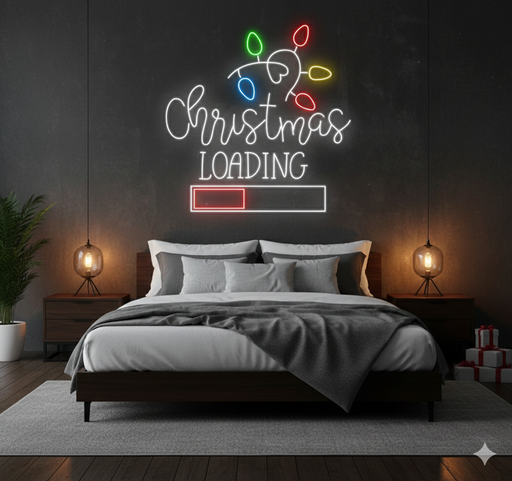 Christmas Loading Merry Christmas LED neon sign for festive home décor by Neon.Shop.