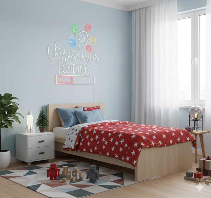 Christmas Loading Merry Christmas LED neon sign for festive home décor by Neon.Shop.