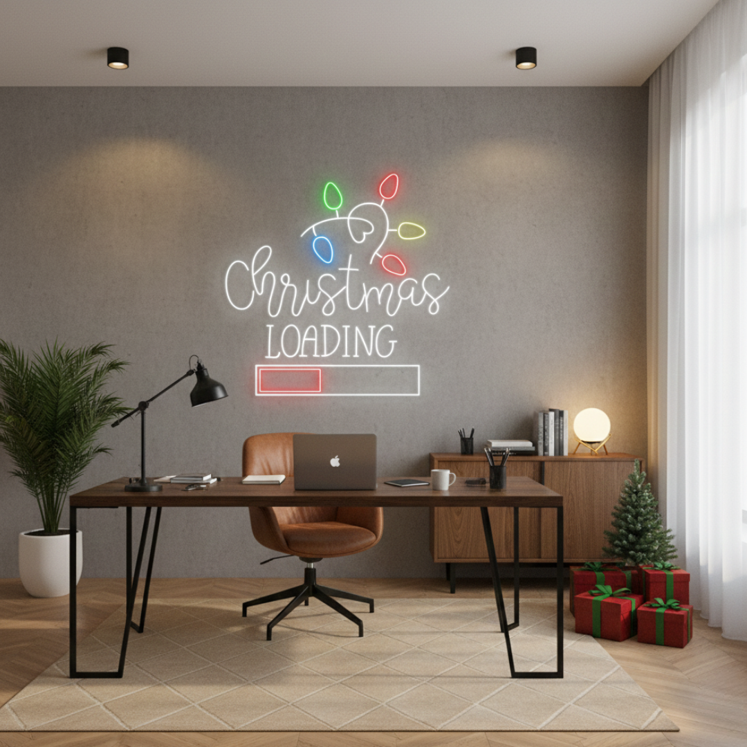 Christmas Loading Merry Christmas LED neon sign for festive home décor by Neon.Shop.