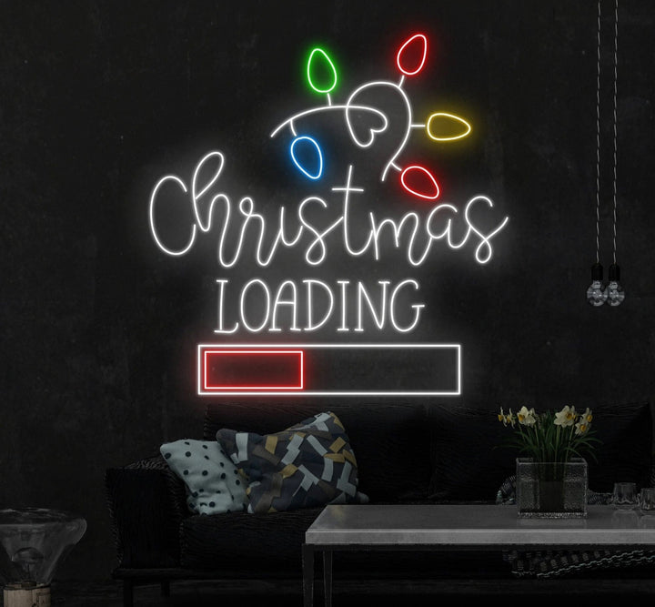 Christmas Loading Merry Christmas LED neon sign for festive home décor by Neon.Shop.