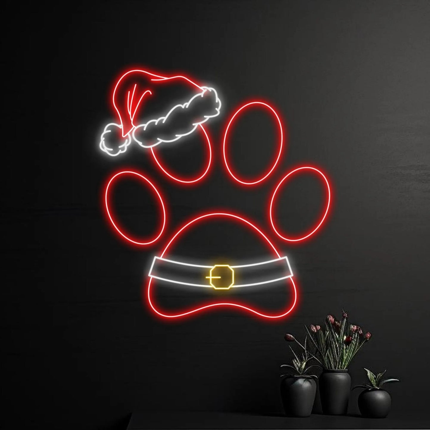 Christmas Paw Merry Christmas neon light perfect for holiday displays – Neon.Shop”