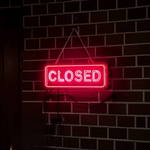 Closed Business Neon Sign by Neon.Shop glowing brightly for storefront visibility