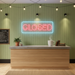 Closed Business Neon Sign by Neon.Shop glowing brightly for storefront visibility