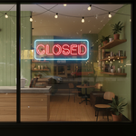 Closed Business Neon Sign by Neon.Shop glowing brightly for storefront visibility