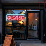 Closed Business Neon Sign by Neon.Shop glowing brightly for storefront visibility