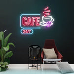 Coffee Cafe 24/7 LED neon Sign by Neon.Shop for attracting customers anytime
