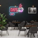 Coffee Cafe 24/7 LED neon Sign by Neon.Shop for attracting customers anytime