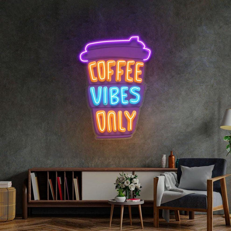 Coffee-themed LED neon sign for café or home décor by Neon.Shop