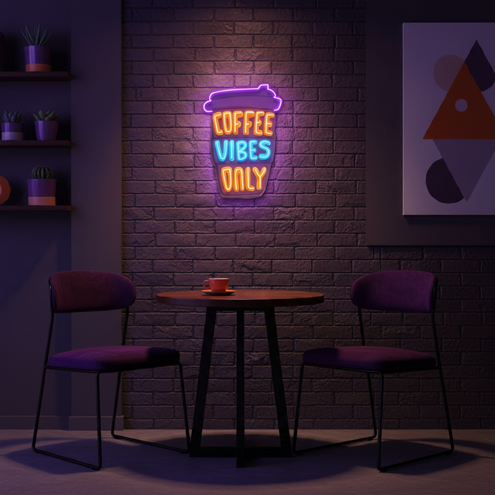 Coffee-themed LED neon sign for café or home décor by Neon.Shop