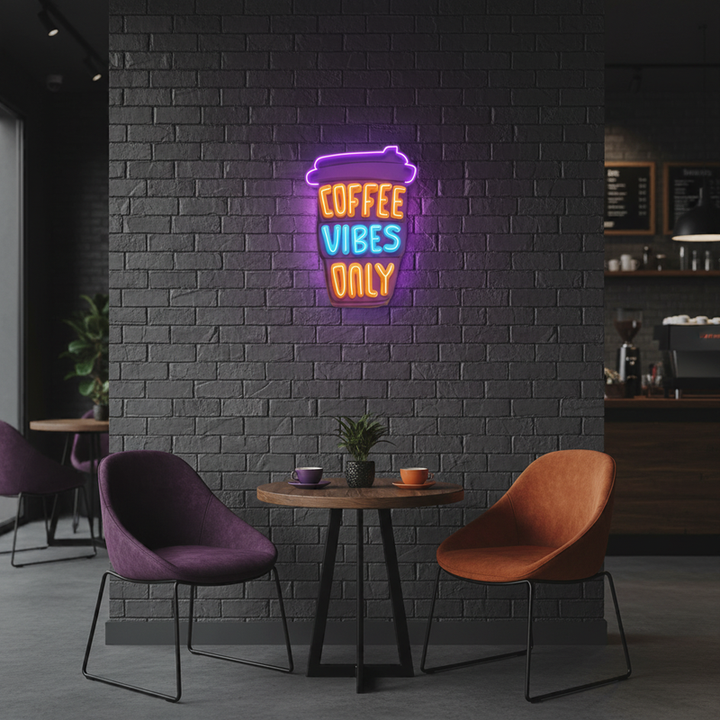 Coffee-themed LED neon sign for café or home décor by Neon.Shop