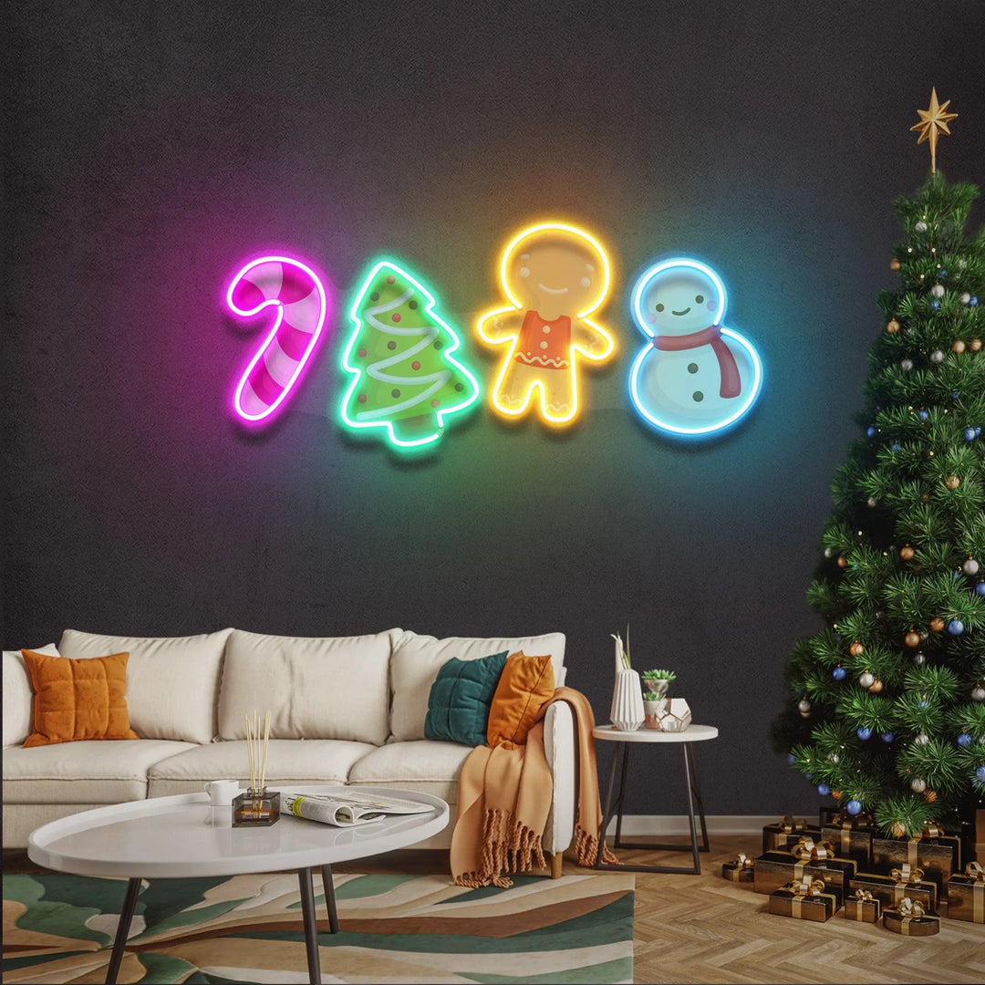 Colorful Toppers Merry Christmas Neon Sign by manhattanneons.com - Add vibrant holiday cheer with this colorful toppers neon sign.