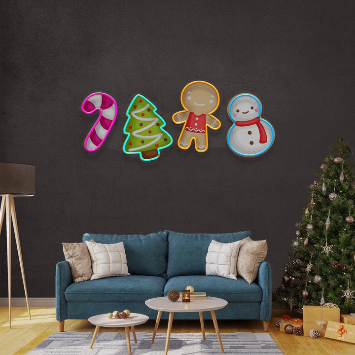 Colorful Toppers Merry Christmas Neon Sign by manhattanneons.com - Add vibrant holiday cheer with this colorful toppers neon sign.