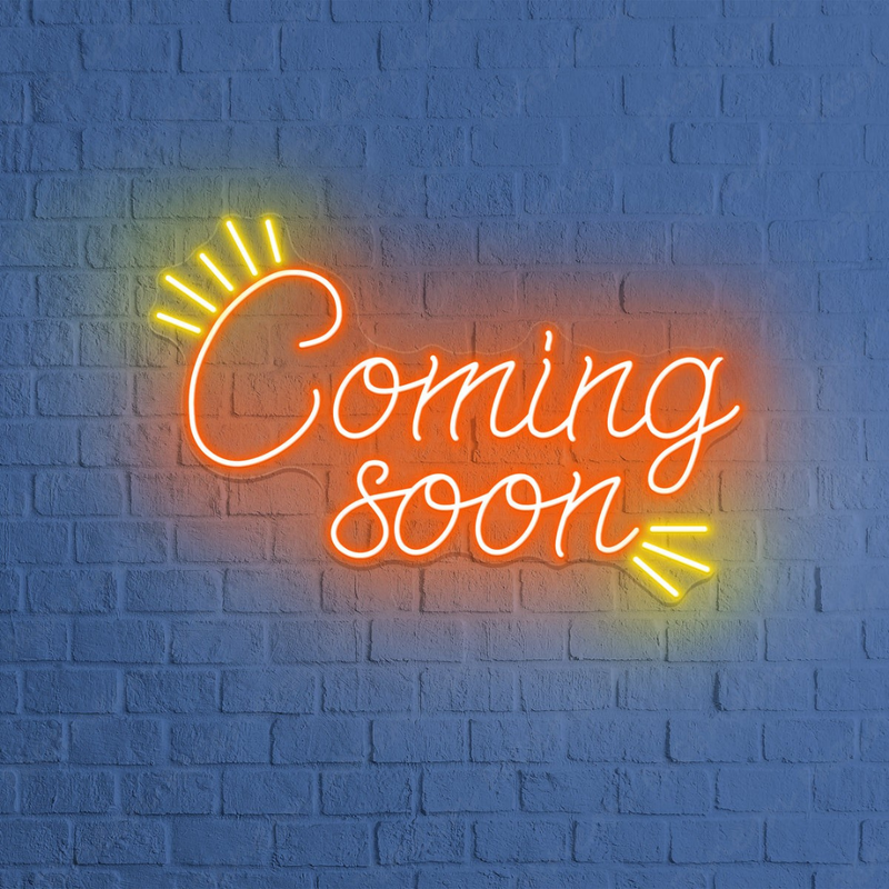 Coming Soon LED neon Sign by Neon.Shop for new shops and cafés