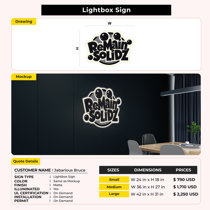 Lightbox Sign for Jabarious Bruce