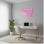 Confidence Is the Best Makeup motivational LED neon sign wall light for bedroom, beauty studio, or home décor by Neon.Shop.