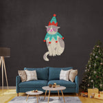 “Costumed Cat Merry Christmas Neon Sign by Neon.Shop featuring a glowing festive cat design for holiday décor.