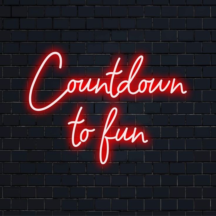 Countdown To Fun glowing neon light for home and event décor by Neon.Shop