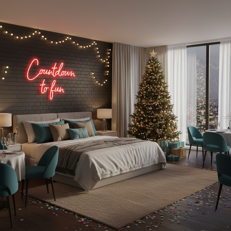 Countdown To Fun glowing neon light for home and event décor by Neon.Shop