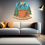 Cup of Nature UV Art LED neon sign with nature-themed cup illustration glowing in vibrant colors by Neon.Shop